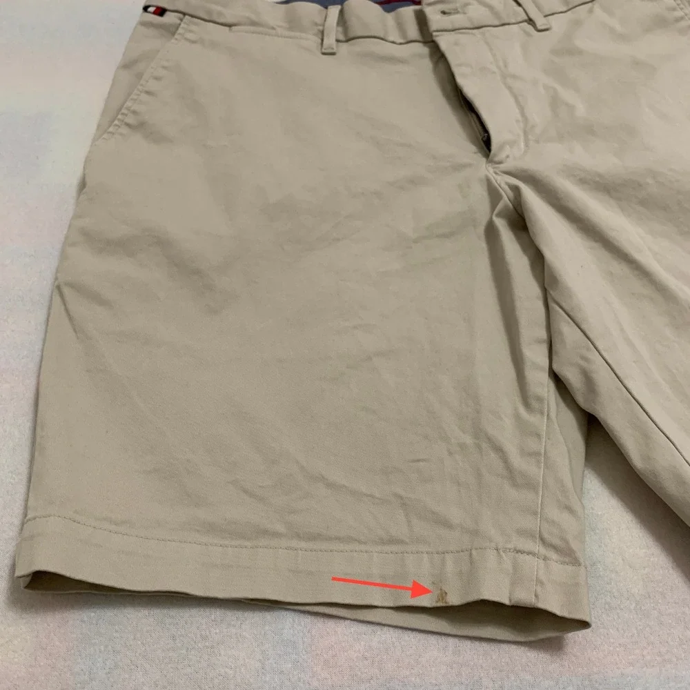 Tommy Hilfiger Men's Size 36‎ Khaki Tan Stretch Chino Shorts 9